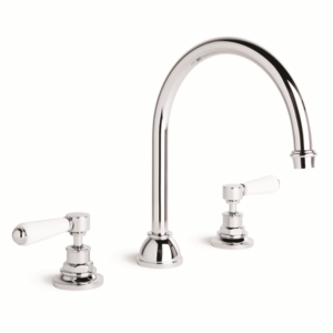 Brodware - Winslow - 1.8107.09.4.01 - Kitchen Set with Swivel Spout & White Porcelain Levers - Wels 5 Star Flow Rate 6L/min - Chrome