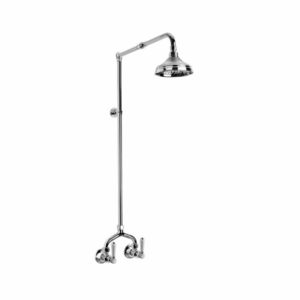 Brodware - Winslow - 1.8113.00.4.01 - Shower Set Exposed with 150mm Rose & White Porcelain Levers - Wels 3 Star Flow Rate 9L/min - Chrome