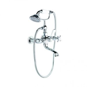 Brodware - Winslow - 1.8120.00.2.01 - Bath Mixer with Handshower, Wall Mount - Wels 3 Star Flow Rate 9L/min - Chrome