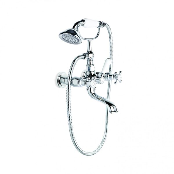 Brodware - Winslow - 1.8120.00.2.01 - Bath Mixer with Handshower, Wall Mount - Wels 3 Star Flow Rate 9L/min - Chrome