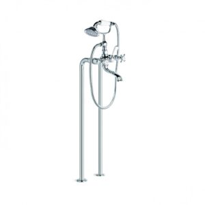 Brodware - Winslow - 1.8122.00.2.01 - Bath Mixer with Handshower, Floor Mount - Wels 3 Star Flow Rate 9L/min - Chrome
