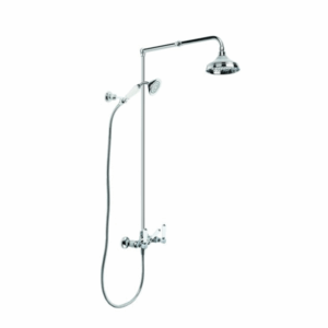 Brodware -  Winslow - 1.8125.02.4.01 - Shower Set with 150mm Rose, Handshower and White Porcelain Levers & Diverter- Wels 3 Star Flow Rate 9L/min - Chrome