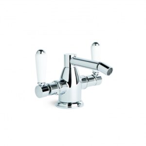 Brodware - Winslow - 1.8137.00.4.01 - Bidet Mixer with White Porcelain Levers - Chrome