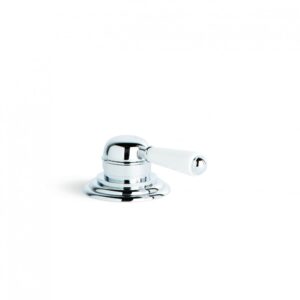 Brodware - Winslow - 1.8148.02.4.01 - Bath / Shower Mixer with Single White Porcelain Lever, Hob Mount - Chrome