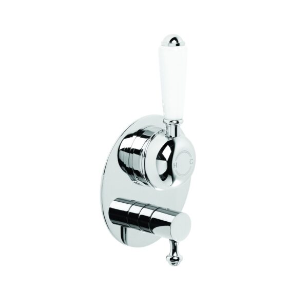 Brodware - Winslow - 1.8148.05.4.01 - Diverter Mixer with Single White Porcelain Lever - Chrome