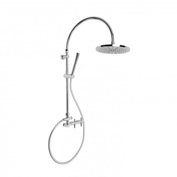 Brodware - Yokato - 1.9323.03.2.01 - Exposed Overhead Shower Set with 225mm Rose and Single Function Hand Shower - Wels 3 Star Flow Rate 9L/min - Chrome