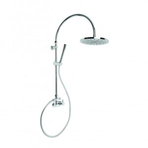 Brodware - Yokato - 1.9323.06.7.01 - Exposed Overhead Shower Mixer with 225mm Rose and Hand Shower - Wels 3 Star Flow Rate 9L/min - Chrome