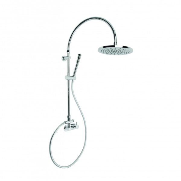 Brodware - Yokato - 1.9323.06.7.01 - Exposed Overhead Shower Mixer with 225mm Rose and Hand Shower - Wels 3 Star Flow Rate 9L/min - Chrome