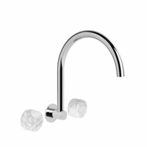 Brodware - Halo - 1.9528.00.6.01 - Wall Set with Marble Handle - Chrome