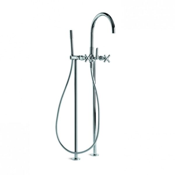 Brodware - City Plus - 1.9722.00.2.01 - Bath/Hand Shower Diverter Set with Stand Pipes - Wels 3 Star Flow Rate 9L/min - Chrome