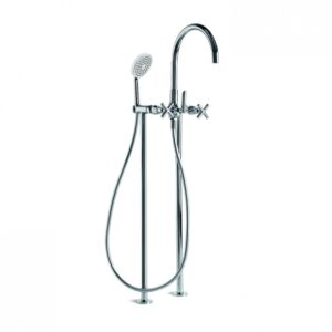 Brodware - City Plus - 1.9722.03.2.01 - Bath/Single Function Hand Shower Diverter Set with Stand Pipes - Wels 3 Star Flow Rate 9L/min - Chrome