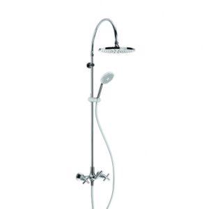 Brodware - City Plus - 1.9725.06.2.01 - Shower Diverter Set with 225mm Rose and Single Function Hand Shower on Riser - Wels 3 Star Flow Rate 9L/min - Chrome