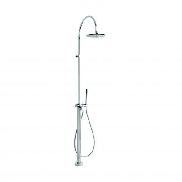 Brodware - City Stik - 1.9914.00.0.01 - Shower Diverter Set with 225mm Rose and Hand Shower, Floor Mount - Wels 3 Star Flow Rate 9L/min - Chrome