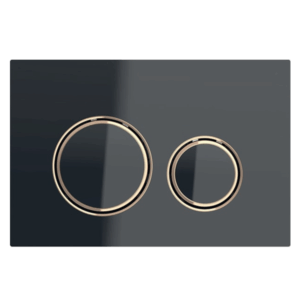 Geberit - Sigma - 115.650.SJ.1 - Sigma21 Dual Flush Button - Black Glass with Red Gold Trim
