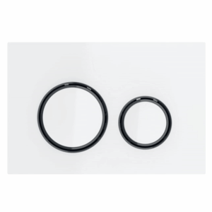 Geberit - Sigma - 115.651.SI.1 - Sigma21 Dual Flush Button - White Glass with Black Chrome Trim