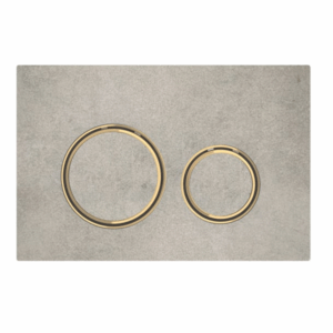 Geberit - Sigma - 115.652.JV.1 - Sigma21 Dual Flush Button - Concrete Look with Brass Trim