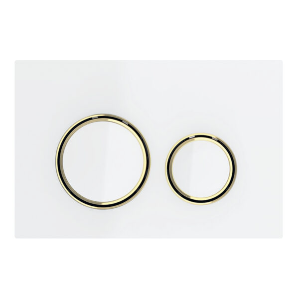 Geberit - Sigma - 115.652.SI.1 - Sigma21 Dual Flush Button - White Glass with Brass Trim