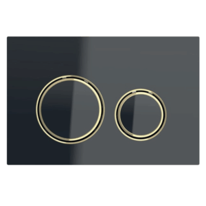 Geberit - Sigma - 115.652.SJ.1 - Sigma21 Dual Flush Button - Black Glass with Brass Trim