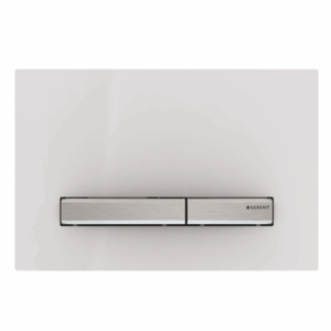 Geberit - Sigma - 115.788.11.2 - Sigma50 Dual Flush Button - White with Brushed Chrome Buttons