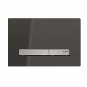 Geberit - Sigma - 115.788.SD.2 - Sigma50 Dual Flush Button - Smoked Reflective Glass with Brushed Chrome Buttons