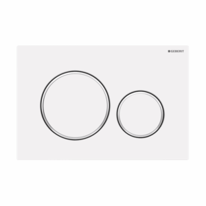 Geberit - Sigma - 115.882.01.1 - Sigma20 Tone in Tone Dual Flush Button - Matte White Plate with Gloss White Trim