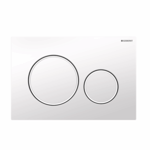 Geberit - Sigma - 115.882.11.1 - Sigma20 Tone in Tone Dual Flush Button - Gloss White Plate with Matte White Trim