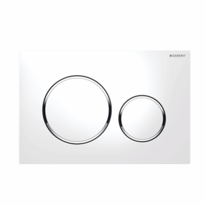 Geberit - Sigma - 115.882.KJ.1 - Sigma20 Dual Flush Button - White Plate with Chrome Trim