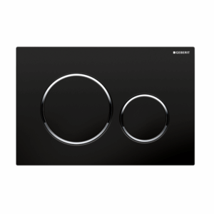 Geberit - Sigma - 115.882.KM.1 - Sigma20 Dual Flush Button - Black Plate with Chrome Trim
