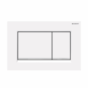 Geberit - Sigma - 115.883.01.1 - Sigma30 Tone to Tone Dual Flush Button - Gloss White Plate with Matte White Trim