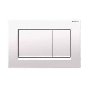 Geberit - Sigma - 115.883.11.1 - Sigma30 Tone to Tone Dual Flush Button - Matte White Plate with Gloss White Trim