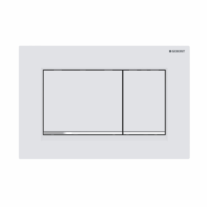 Geberit - Sigma - 115.883.JT.1 - Sigma30 Dual Flush Button - Matte White Plate with Chrome Trim