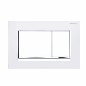 Geberit - Sigma - 115.883.KJ.1 - Sigma30 Dual Flush Button - White Plate with Chrome Trim