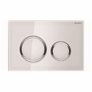 Geberit - Sigma - 115.884.SI.1 - Sigma21 Dual Flush Button - White Glass with Chrome Trim