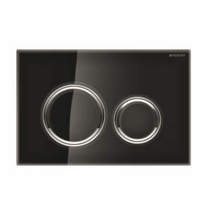 Geberit - Sigma - 115.884.SJ.1 - Sigma21 Dual Flush Button - Black Glass with Chrome Trim