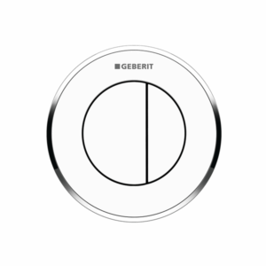 Geberit - Sigma - 116.056.KJ.1 - Sigma Inwall Round Remote Dual Flush Button - White with Chrome Trim