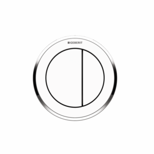 Geberit - Kappa - 116.057.KJ.1 - Kappa Undercounter Round Remote Dual Flush Button - White with Chrome Trim