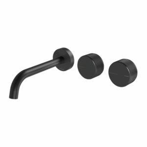 Phoenix - Axia - 117-1125-10 - Wall Basin / Bath Curved Outlet Hostess Set 180mm - Matte Black