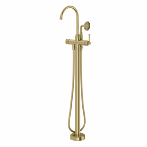 Phoenix - Cromford - 134-7451-12 - Floor Mounted Bath Mixer with Hand Shower - Brushed Gold