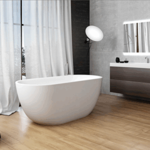 Faucet Strommen - Silkstone - 30811- Norsk Freestanding Bath - Satin White