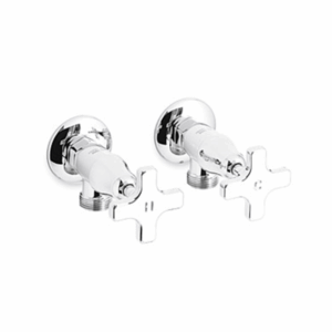 Faucet Strommen - Chisel - 31704 - Washing Machine Tap Pair, Cross Handle - Chrome