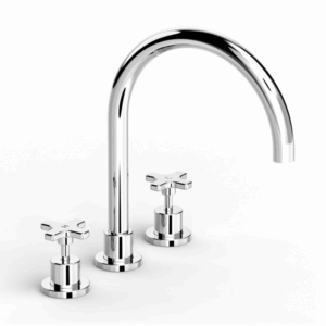 Faucet Strommen - Chisel D - 31771 - Sink Set, Hob with Cross Handles - Chrome