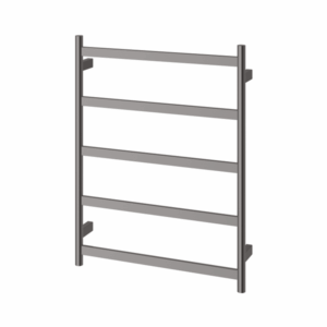 Phoenix - 652-8750-31 - Five Flat Bar Heated Towel Ladder - Brushed Carbon