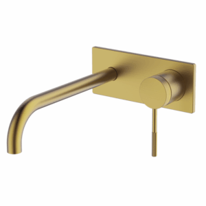 Abey - Gareth Ashton Poco Knurled - 6B-WS220-KBB - Wall Basin/Bath Set 220mm - Brushed Brass