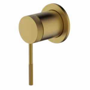 Abey - Gareth Ashton Poco Knurled - 6SH-EXT-KBB + 6SH-INT-BB - Shower Mixer - Brushed Brass