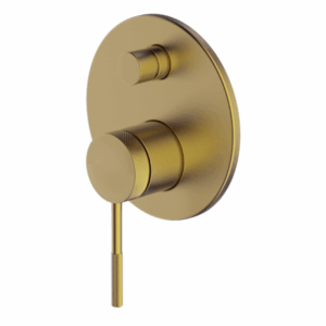 Abey - Gareth Ashton Poco Knurled - 6SHD-EXT-KBB + 6SHD-INT-BB - Diverter Mixer - Brushed Brass