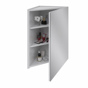 Rifco - Corner -  7399 - Single Door Mirror Cabinet 700mm - White Gloss