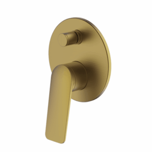 Abey - Gareth Ashton Vela - 7SHD-EXT-BB + 6SHD-INT-BB - Diverter Mixer - Brushed Brass