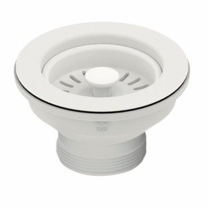 Turner Hastings - Kitchen & Laundry Wastes - 90BW-MW - 90 x 50mm - Premium Polypropylene Basket Waste & Long Thread - Matte White