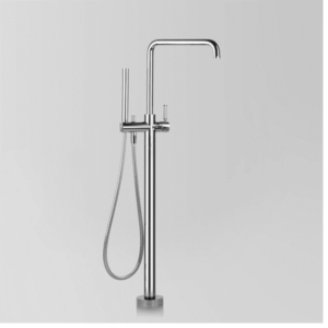 Astra Walker - Assemble Knurled Icon + Lever - A68.08.V11.KN.00 - Freestanding Bath Mixer & Hand Shower with Knurled Handle, 300mm Swivel Spout - Chrome