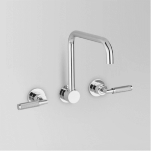 Astra Walker - Assemble Knurled Icon + Lever - A68.28.V2.KN - Wall Set with 225mm Swivel Spout - Chrome